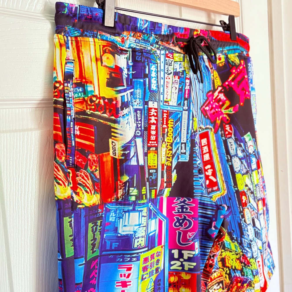 NEW Fresh Prints of Tokyo Drill Clothing Co Shorts Large Multicolor Neon Print